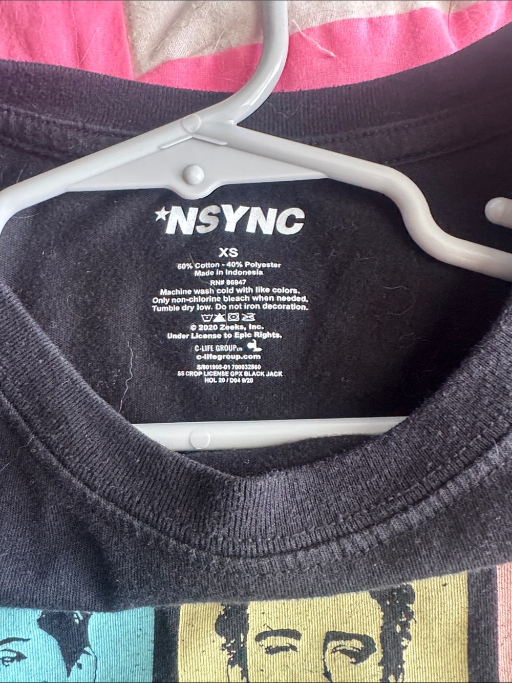 Black NSYNC Crop Tee with Color Block Portraits - Picture 2 of 2